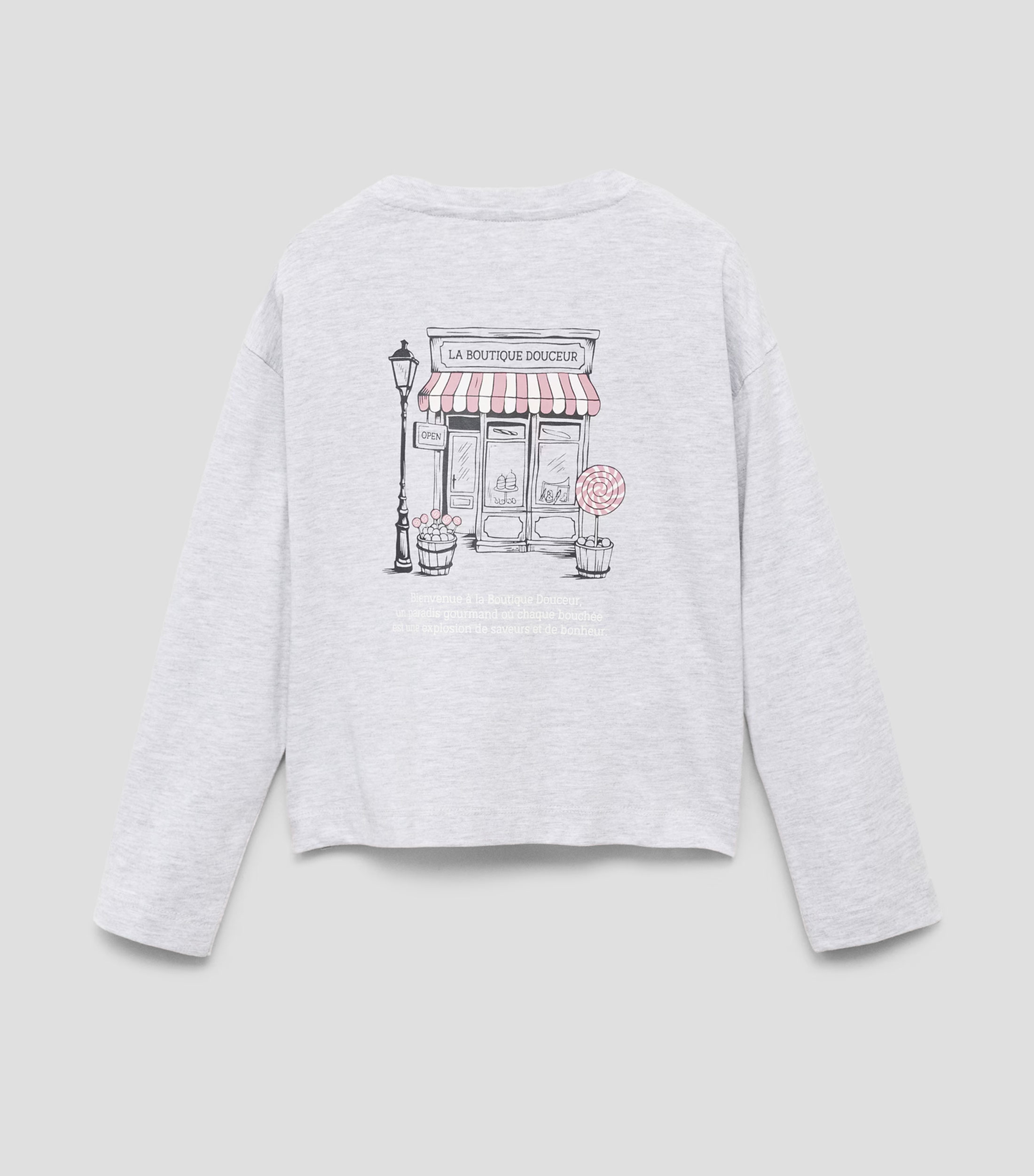 Playera de cuello redondo con manga corta estampada Niña